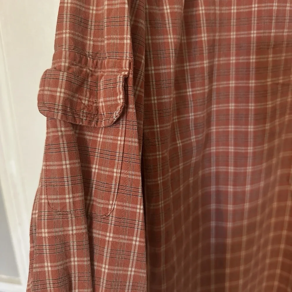 Vintage American eagle Outfitters Cotton Cargo Shirt Rust‎ Button Up Plaid L